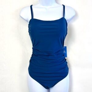 NWT Cupshe Dark Teal Ladder Back Womens One Piece Swimsuit / large